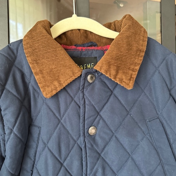 ixtreme barn jacket navy boys quilted field coat corduroy collar snap pockets - Picture 2 of 7